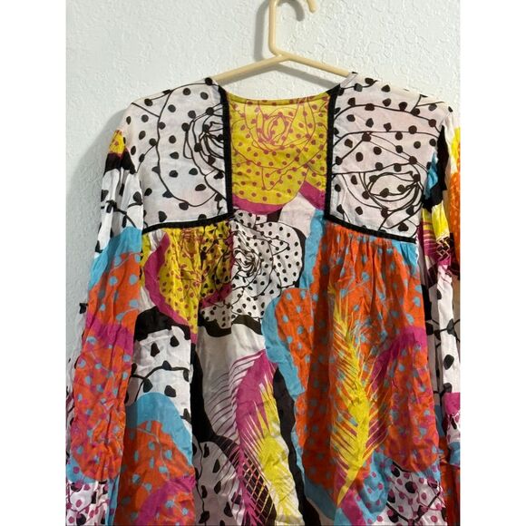 BI-nk for Anthropologie Miranda Peasant Blouse fairycore sheer  Size L - Picture 4 of 6